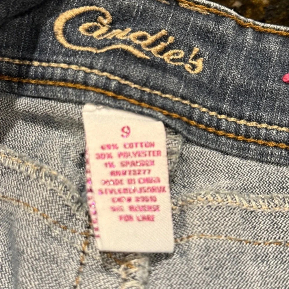 Candies VTG Womens Size 9 Med Wash Bootcut Jeans Embroidered Back Pockets Studs